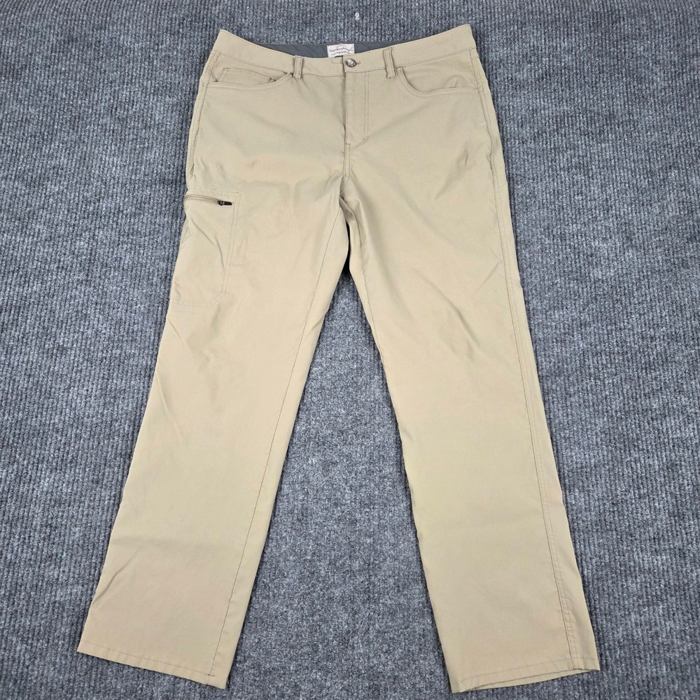 Weatherproof Vintage Mens Tan Utility Hiking Pants Regular Fit 36x30 Khaki Nylon